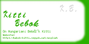 kitti bebok business card